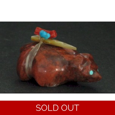 Alabaster with Selenite Badger 1 7/8"L x 1 1/8"H by Lena Boone